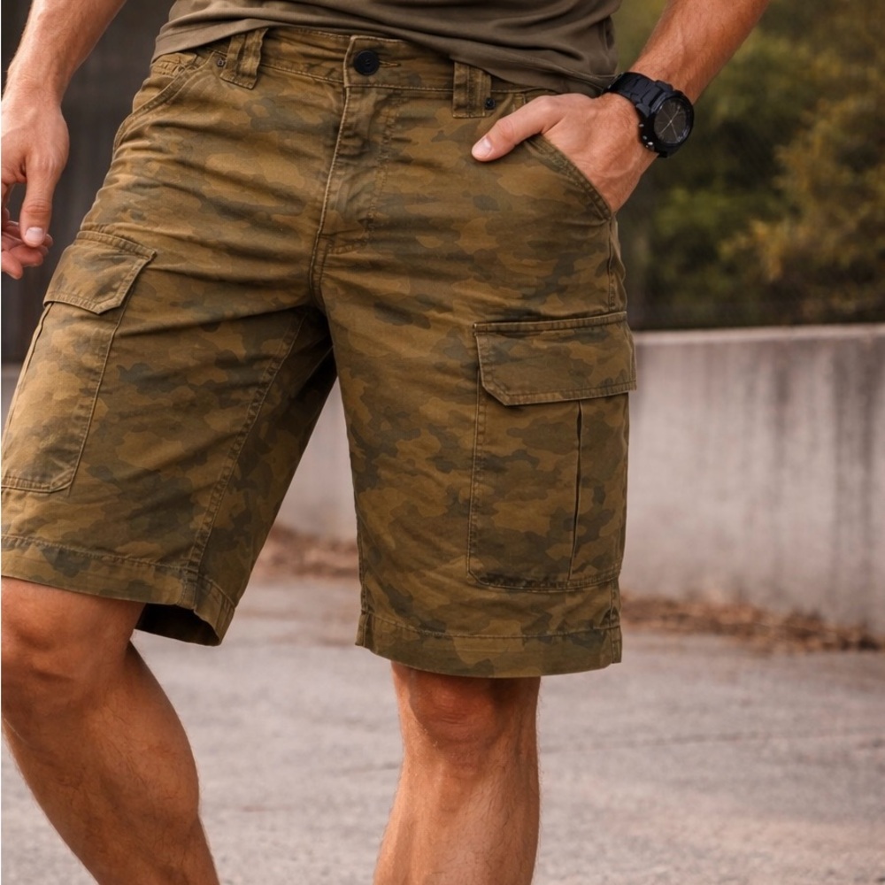 Mission Workshop Camo Cargo Shorts Mens 28 Technical Utility Tactical USA Brand